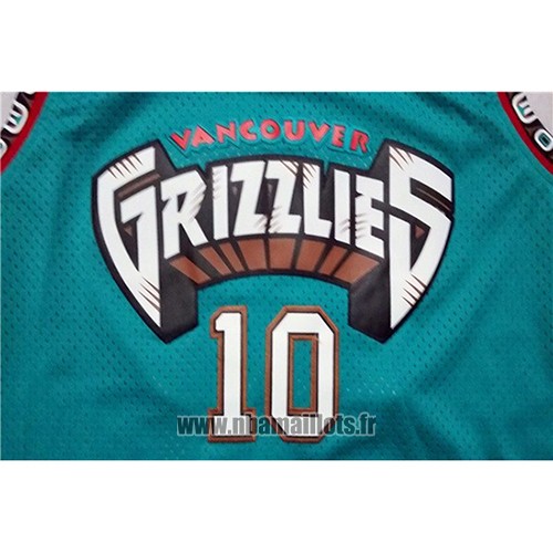 Maillot Vancouver Grizzlies Mike Bibby No 10 Historic Retro Vert